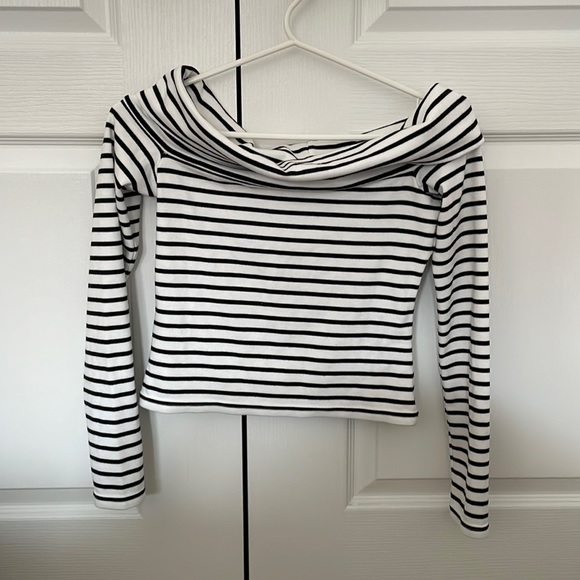 Derek lam 10 Crosby striped off the shoulder top - Picture 1 of 6